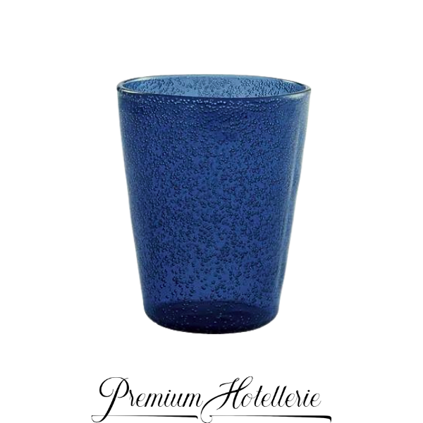 Bicchiere Bollicine In Pasta Di Vetro Colorato Cl.25 Blu V. - Memento Bicchiere Acqua in Vetro Colorato Blu V. Cl.25 - Memento - Conf. 4 Pezzi - immagine 1