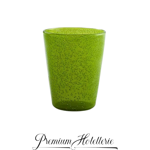 Bicchiere Bollicine In Pasta Di Vetro Colorato Cl.25 Lime - Memento (5) Bicchiere Acqua in Vetro Colorato Verde Lime Cl.25 - Memento - Conf. 4 Pezzi - immagine 1