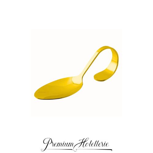 _Linea Antiqua (6) Cucchiaio Gourmet Monoporzione Cm 13,5 Inox Gold Look - immagine 1